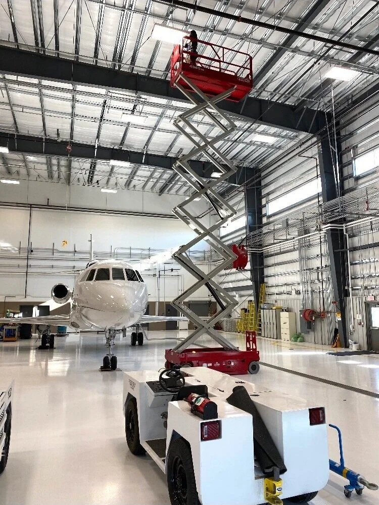 Airplane Hangar Lighting Install
